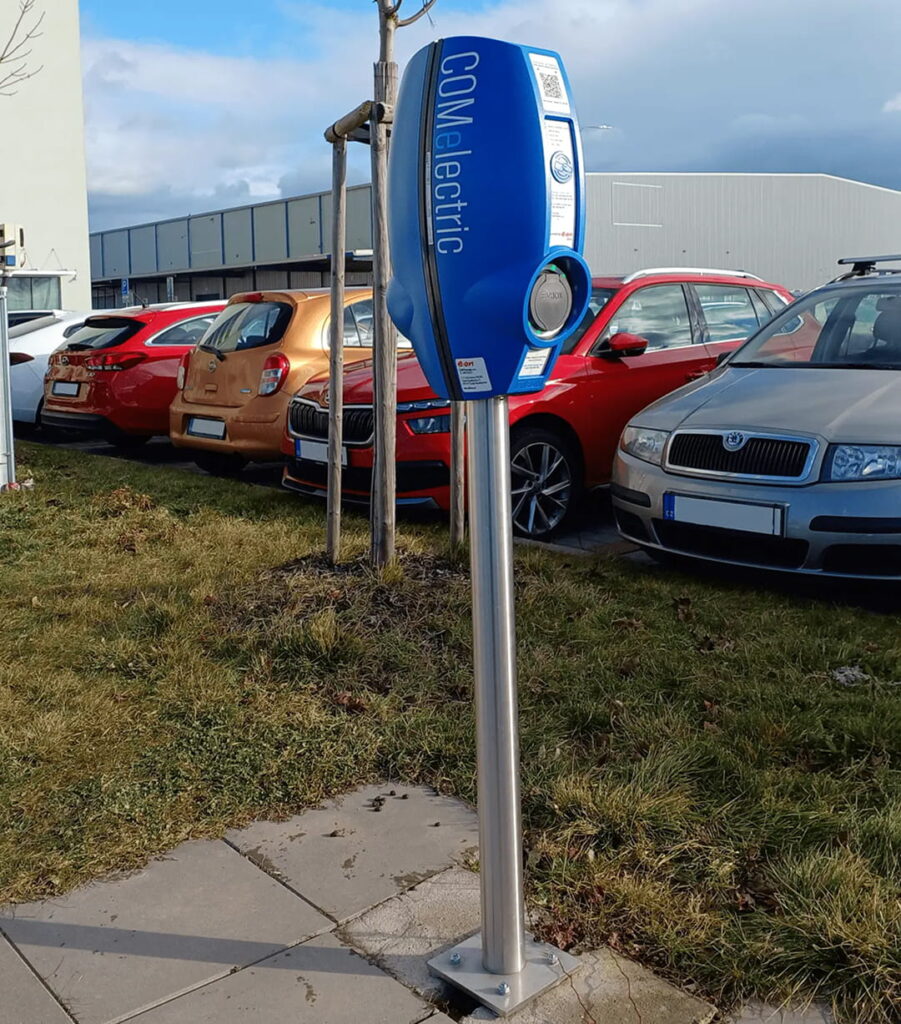 Instalace nabíjecích stanic pro elektrické vozy v Areálu Slatina Brno
